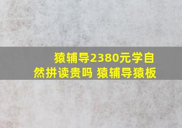 猿辅导2380元学自然拼读贵吗 猿辅导猿板